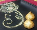 A picture of step 5 of Golden Glory Dry Fruit Chocolate modak.
