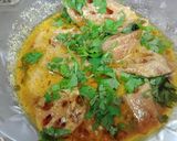 A picture of step 5 of Kamal kakdi ki sabji.