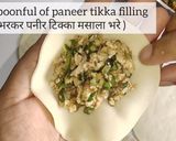 A picture of step 6 of Steamed Paneer Tikka Momos.