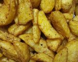 A picture of step 4 of Home Made Fries (Chips)#authormarathon# #4weekschallenge#.