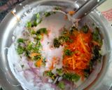 A picture of step 1 of Vegetable pancakes with idli batter.