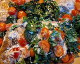 A picture of step 5 of Spinach and Chicken skillet.