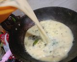 A picture of step 3 of Gujrati Khatti meethi kadhi.