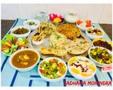 A picture of step 9 of Green Channa-Cheese Curry,Methi -Aloo,Fruit Yogurt,Sautéed Veg,Mint Riata,Rice,fresh fruits,Lassi.