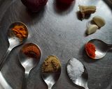 A picture of step 1 of Bread Masala.