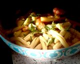 Une image de l'étape 3 de Casarecce, asperges citronnées et crevettes rôties.