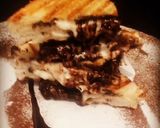 A picture of step 2 of Nutella Grilled cheese.