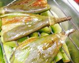 Hình bước làm 2 của món Cà non chiên bột sauce tôm khô