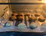 A picture of step 7 of Square milk choco cookies in a cookie dough batter.