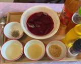 A picture of step 1 of Beet Salad Dressing ❤️.