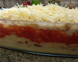 Foto del paso 5 de la receta: Pastel de patata, bacon y atún a los cuatro quesos