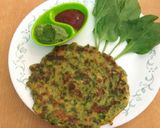 A picture of step 5 of Spinach chilla.