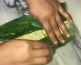 A picture of step 4 of Arvi leaf.