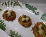 A picture of step 3 of Vermicelli Nest with Paneer eggs.
