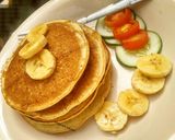 A picture of step 1 of Eggless pancake.