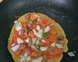 A picture of step 4 of Besan peanuts beans pizza.