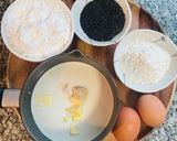 A picture of step 1 of Black Sesame Tapioca Bread.