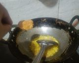 A picture of step 1 of Dahi wali bhindi.