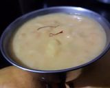 A picture of step 2 of Mango firni with ground rice.