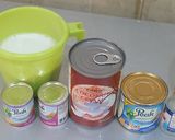 A picture of step 1 of Coconut rum punch.