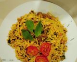 A picture of step 2 of Fried Spag&beans.