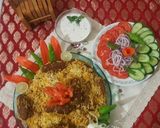 A picture of step 20 of Seekh kbab biryani.