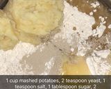 A picture of step 3 of Burger stuffed potatoes bread.
