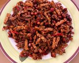 A picture of step 5 of Tempeh Orek with Peanut, Chili, Garlic, and Shallot.