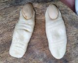 A picture of step 4 of Witch finger cookies.