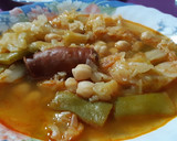 Foto del paso 3 de la receta: Guiso de garbanzos con repollo y judías verdes en olla rápida