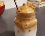 A picture of step 3 of Dalgona whipped coffee.