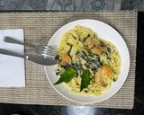 Foto del paso 6 de la receta: Espaguetis a la Florentina con champiñones y Langostinos