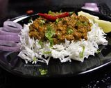 A picture of step 8 of Keema Whole Moong Dal Curry.