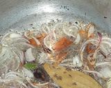 A picture of step 1 of Matar pulau with dill leaves.