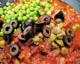Foto del paso 7 de la receta: Noodles de arroz con salsa de berenjena y guisantes