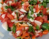 A picture of step 1 of White nectarine salsa.