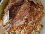 أرز بالسمك والقرنيط (الأخطبوط)