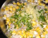 A picture of step 2 of Corn pakoda.