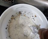 A picture of step 3 of Greek salad with ranch dressing.