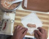 A picture of step 3 of Cheat Day Crispy pork spring rolls.