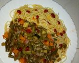 A picture of step 7 of Carrot spaghetti and French beans.
