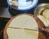 A picture of step 3 of Aloo Matar samosa with homemade samosa patti.