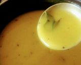 A picture of step 7 of Gujarati fafda with besan chutney.