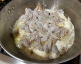A picture of step 2 of Broccoli Shrimp Alfredo Pasta.