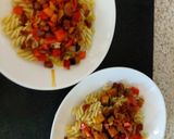 A picture of step 5 of My Chorizo + Veg Mix on Pasta. 🤗🤗.