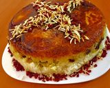 عکس مرحله 7 از دستور ته چین بوقلمون و آلو