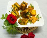 A picture of step 9 of Stuffed paneer with green chutney.