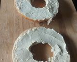 A picture of step 2 of Cream Cheese And Fruit Bagels.