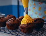 A picture of step 17 of Chocolate Muffins, Squash Cream Topping.
