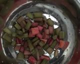 A picture of step 1 of Rhubarb & strawberry no oven cake / pie.